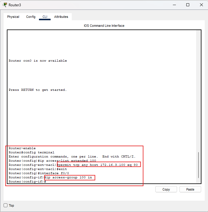 Creazione ACL per accesso DMZ